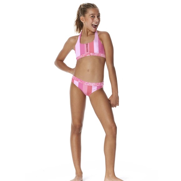 SUBMARINE**Pink Striped w/Zipper**UPF 50+**Size 12 $86 - Picture 2 of 6